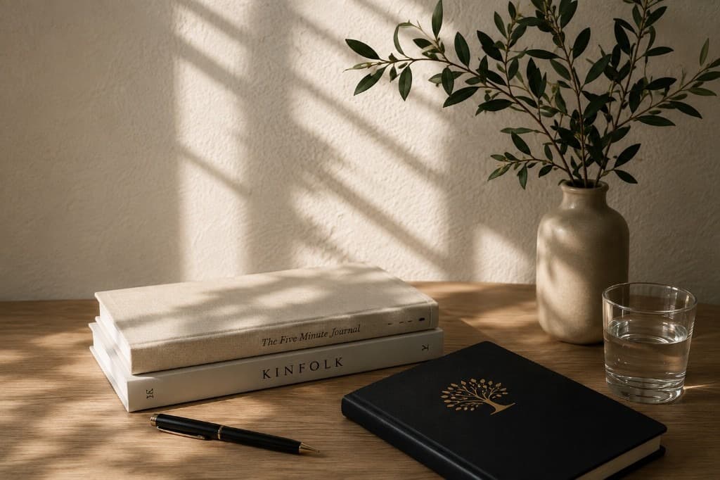 Bureau met journal, Kinfolk en Succeeding Seasons notitieboek